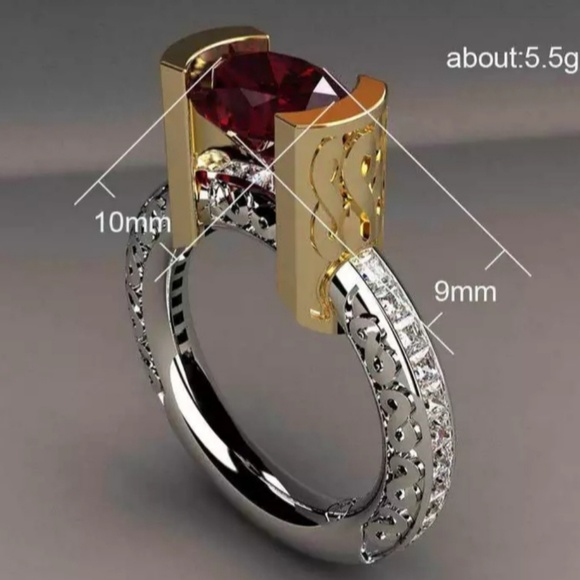 ๐925/18k-2 Tone Ruby Ring - Picture 7 of 7